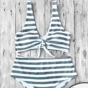 Nautical high waisted bikini